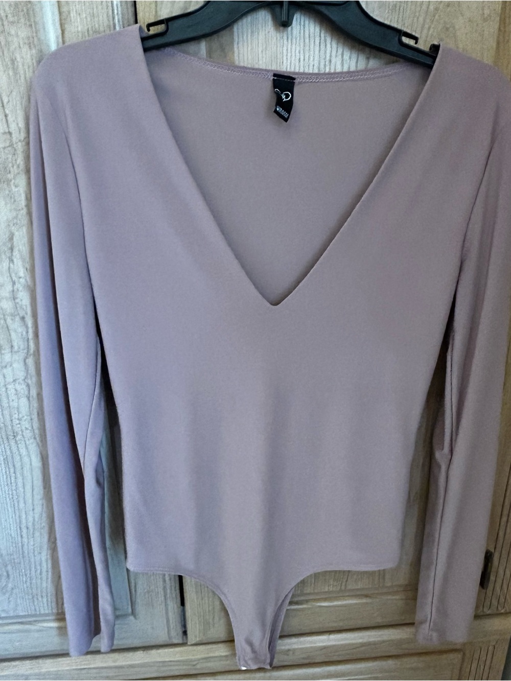 Windsor Mauve V-Neck Long Sleeve Bodysuit